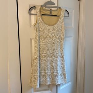 White and Gold Mini Dress Size Small